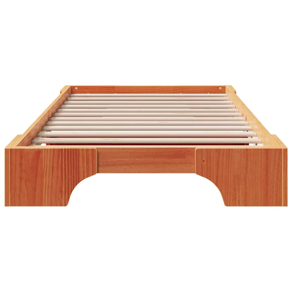 Bettgestell Wachsbraun 75 x 190 cm Massivholz Kiefer